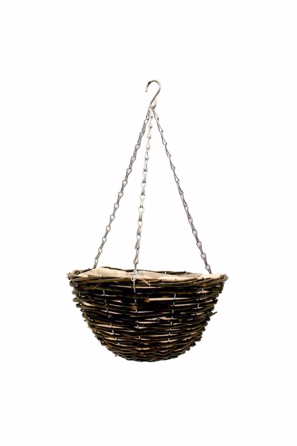 KDMD 2 Pack Round Rattan Hanging Baskets in Brown, Diameter: 30.48 cm – 2