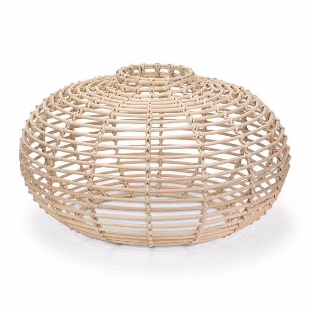 ValueLights Romy Natural Rattan Pendant Light Shade in Beige and Sand