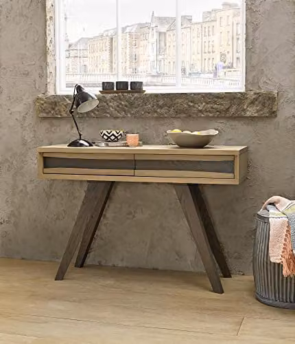 Bentley Designs Cadell Rustic Oak Console Table in Brown, W/D/H: 115 x 30 x 77 cm – 1
