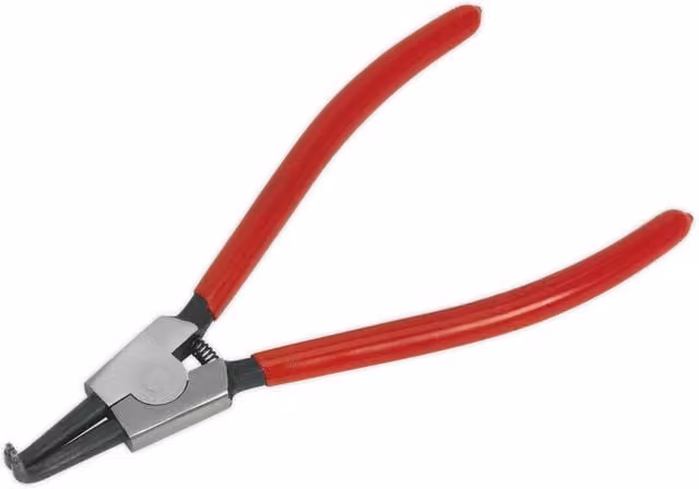 Loops Bent Nose External Circlip Pliers, 230mm, Red and Multicolour, Chrome Vanadium Steel