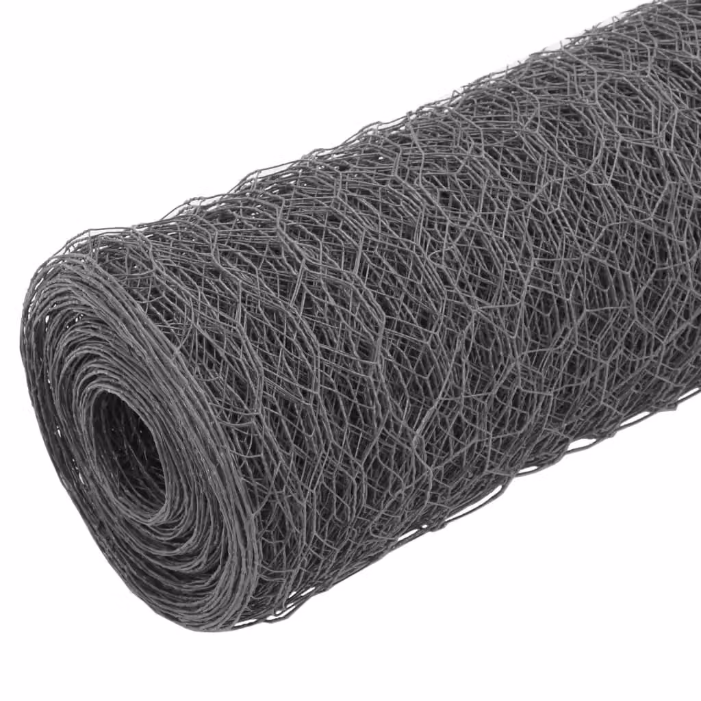 Berkfield Home Grey PVC Coated Steel Chicken Wire Fence, 25 x 0.75 m – 2