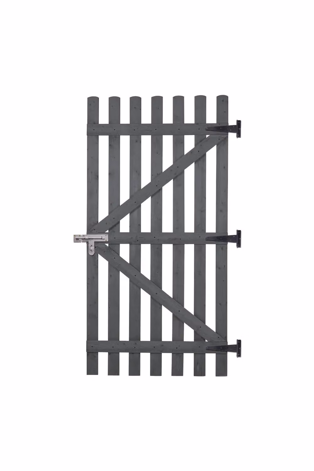 Living and Home Wood Garden Gate with Latch in Grey, W: 90 cm, H: 180 cm – 3
