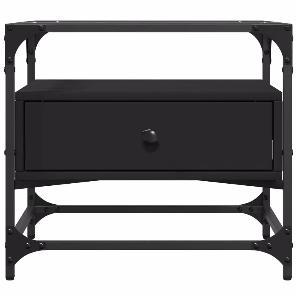Berkfield Home Black Square Coffee Table with Glass Top, W/D/H: 50 x 50 x 45 cm – 4