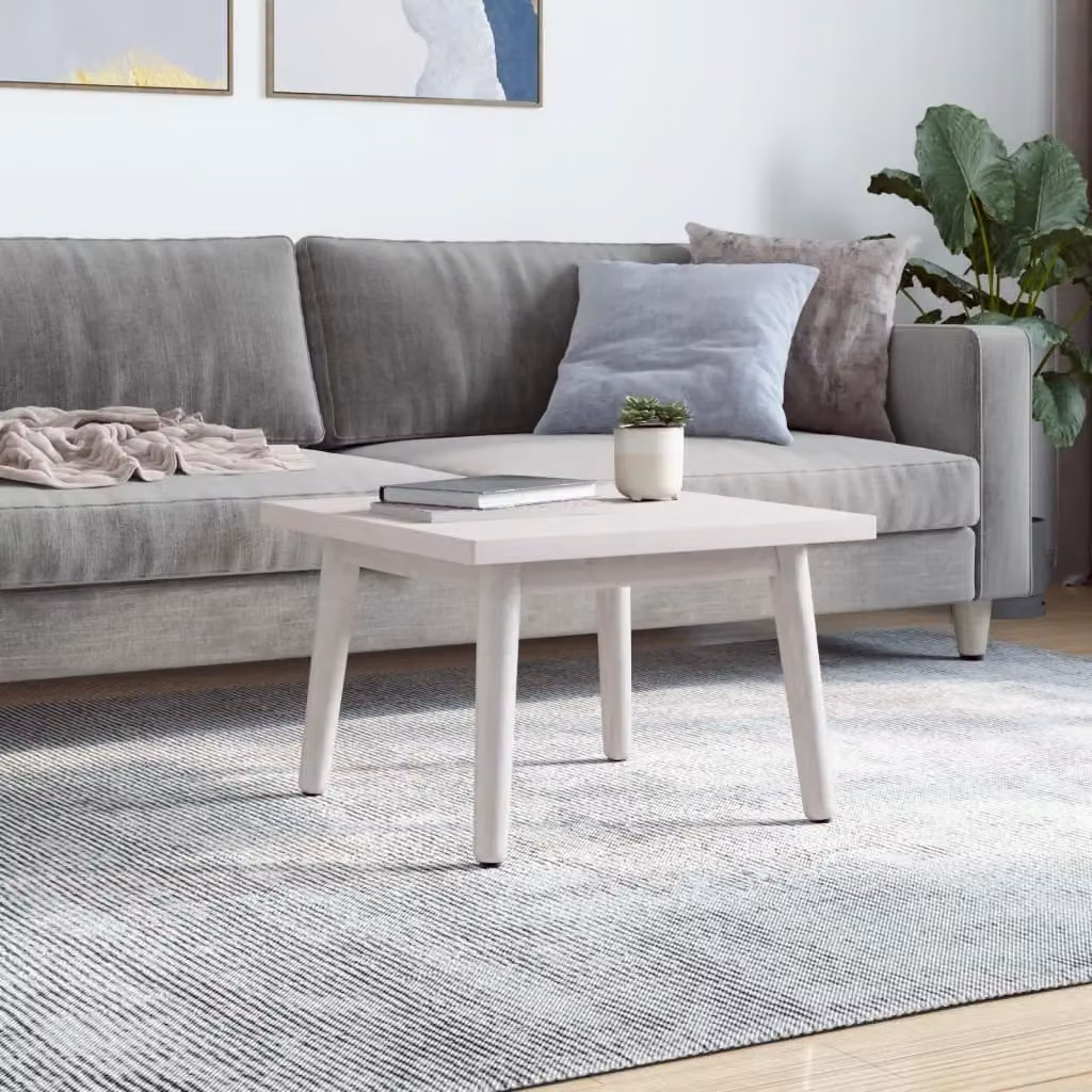 Berkfield Home White Lacquered Solid Pine Square Table Top, W/D/H: 40 x 40 x 2.5 cm – 2