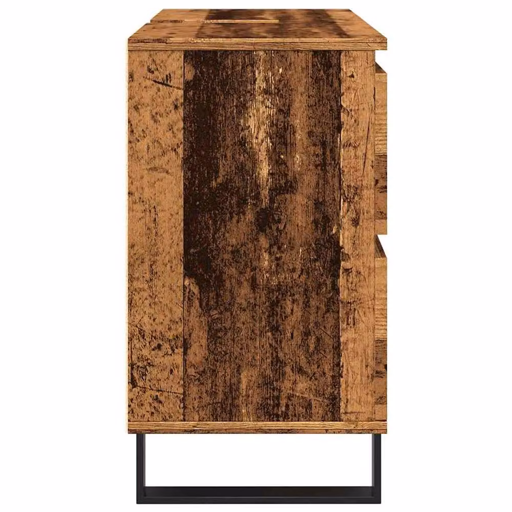 Berkfield Home Industrial Style Freestanding Bathroom Sink Cabinet in Brown, W: 80 cm, D: 33 cm, H: 60 cm – 4