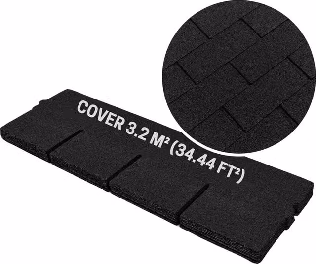 Novecrafto Heavy Duty Bitumen Asphalt Roof Shingles, Black, 20 Pieces, W: 100 cm, H: 34 cm – 1