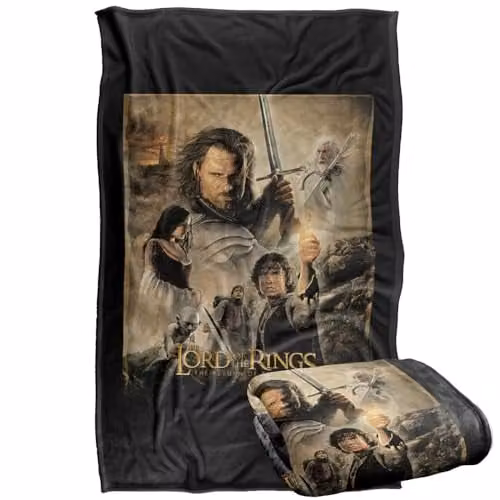LOGOVISION Lord of the Rings Return of the King Poster Print Super Soft Fleece Throw Blanket, Multicolour, W: 91.44 cm, L: 147 cm
