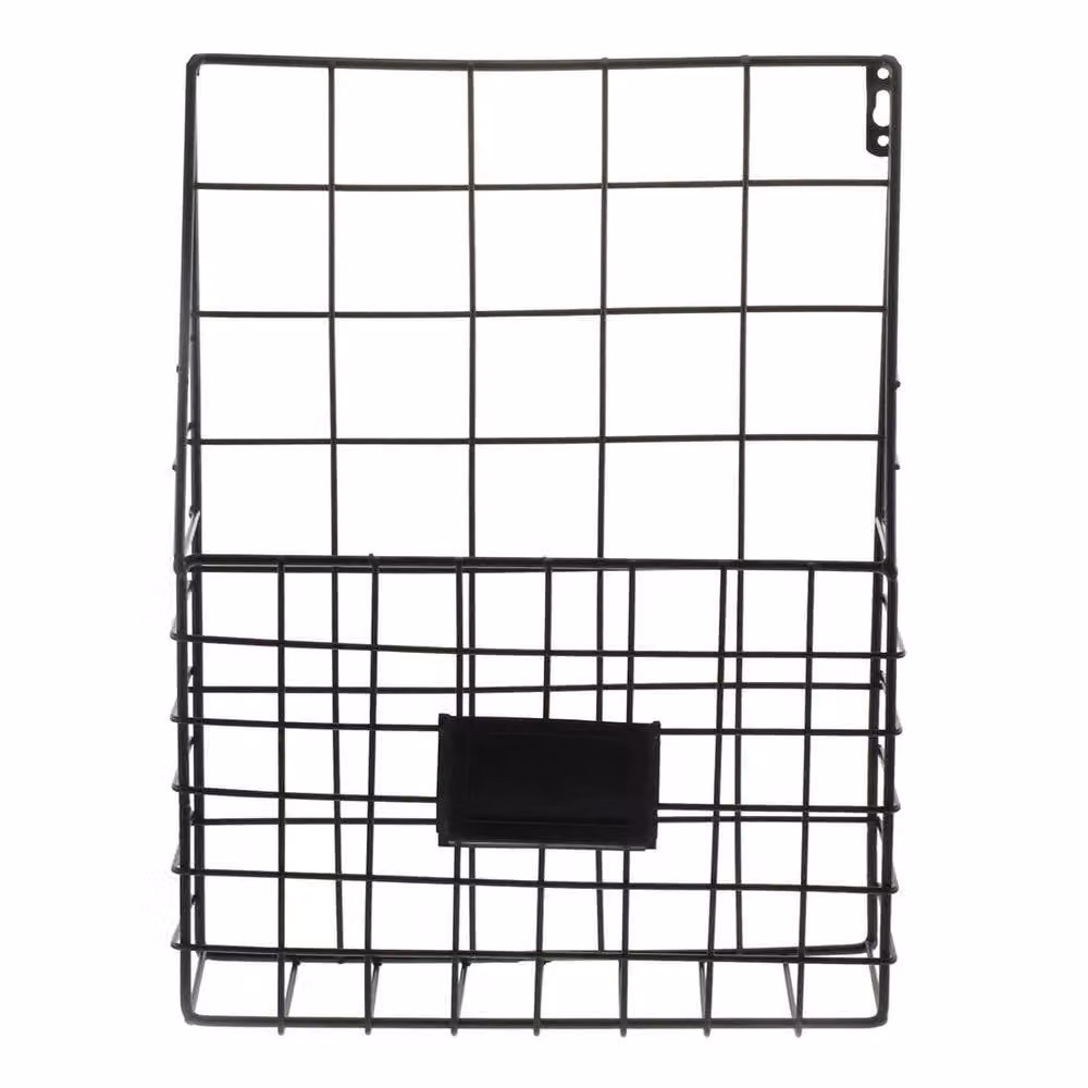 FORGEVIO Wall Mounted Metal Wire Magazine Rack in Matt Black – 2