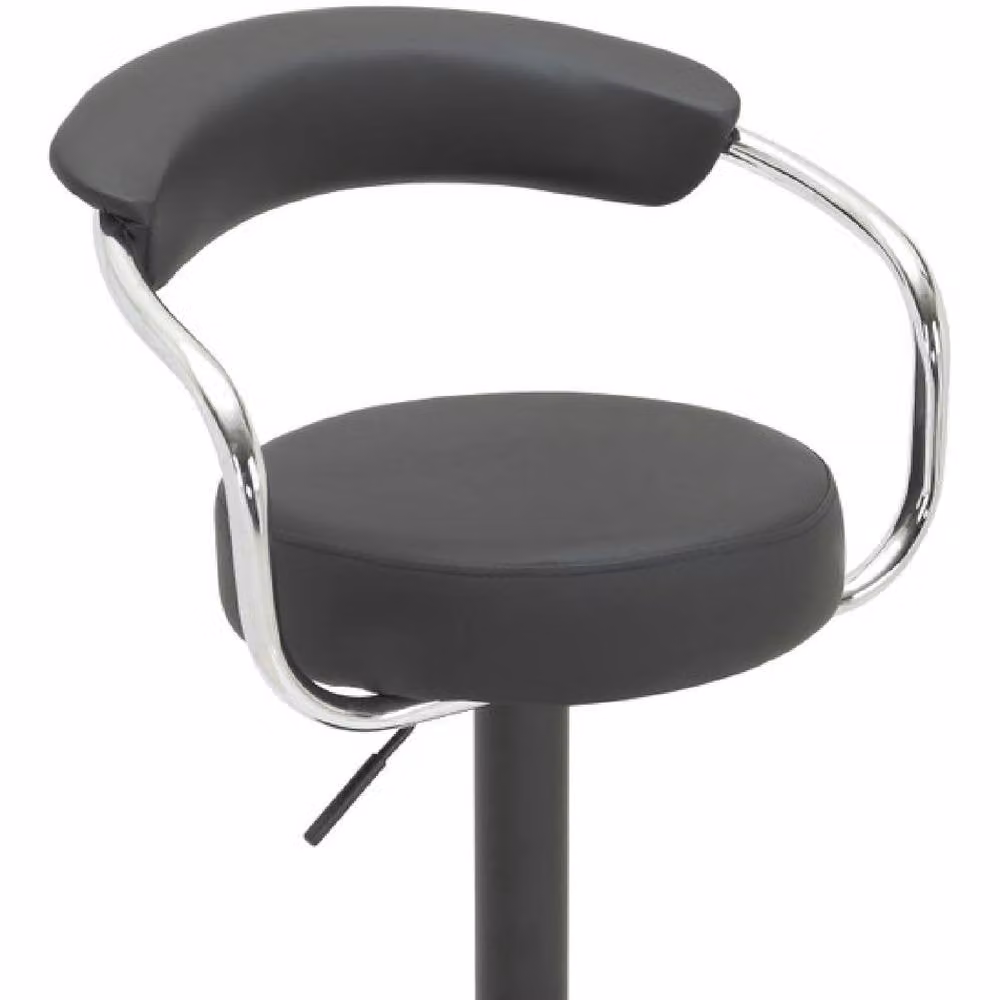 Netfurniture Lazio Matt Black Bar Stool with Synthetic Leather Upholstery – 2