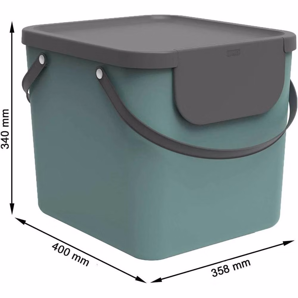 KORVIXA 40L Waste Separation Container with Flip Lid, Green, Height: 100 cm – 2