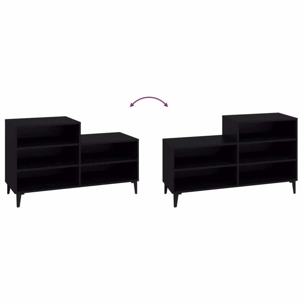 Berkfield Home Modern Black Shoe Cabinet W/D/H: 102 x 36 x 60 cm – 4
