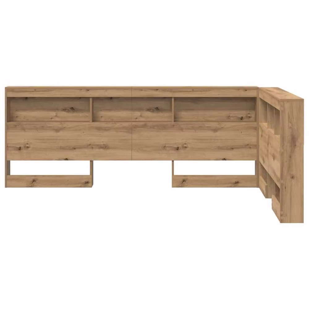 Berkfield Home Artisan Oak Storage Headboard with Integrated Shelf, Brown, Width: 120 cm – 4