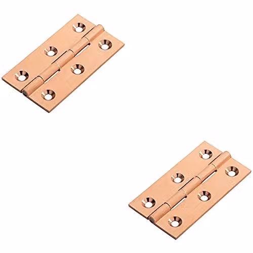Loops 2 Pack Satin Copper Screw On Cabinet Hinges W/D/H: 64 x 35 x 2 mm