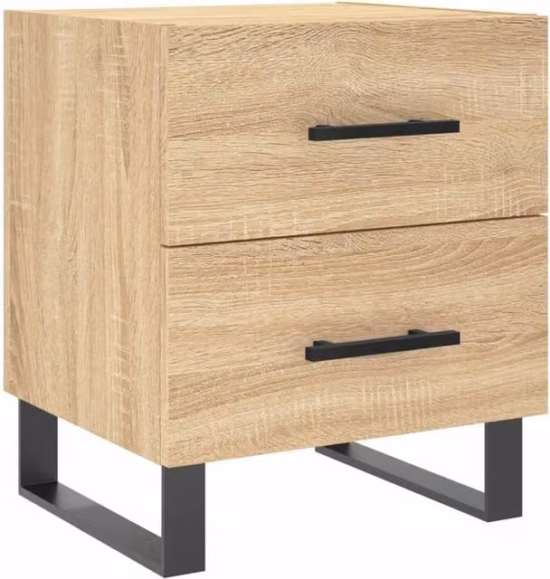 Berkfield Home Sonoma Oak Bedside Cabinet in Brown, W/D/H: 40 x 35 x 47.5 cm