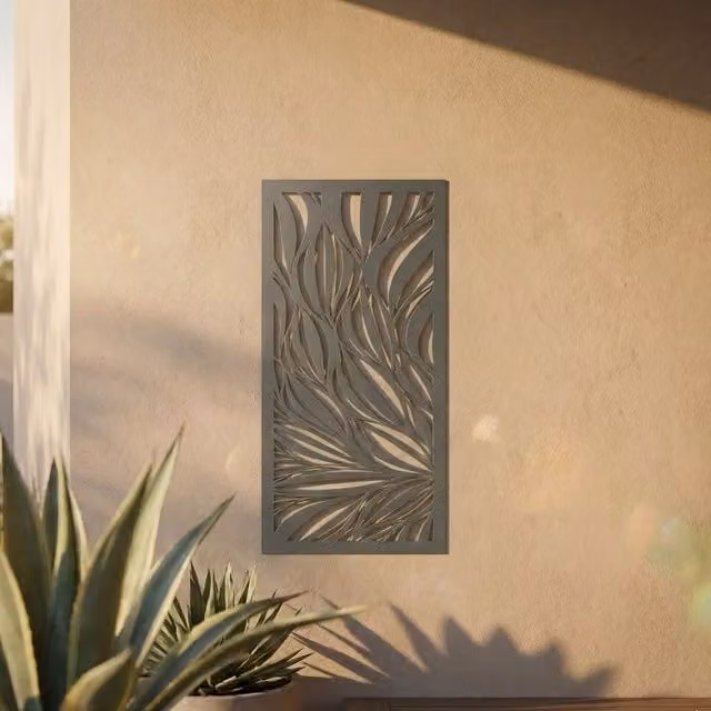 Laser Hut Snake Lace Metal Wall Art in Anthracite Grey