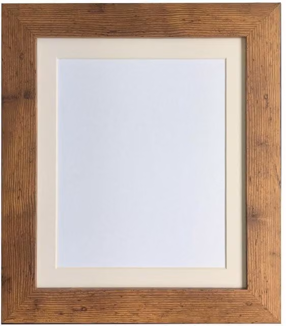 Frames & Mirrors 4U Metro Vintage Wood Frame with Ivory Mount, Walnut, A4 Image Size 10 x 6 in