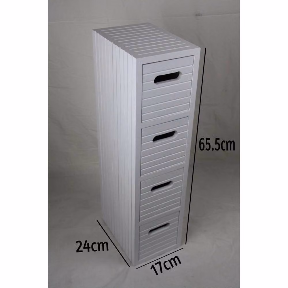 FLAVORA Grey Bathroom Storage Cabinet with 4 Drawer Unit – 2