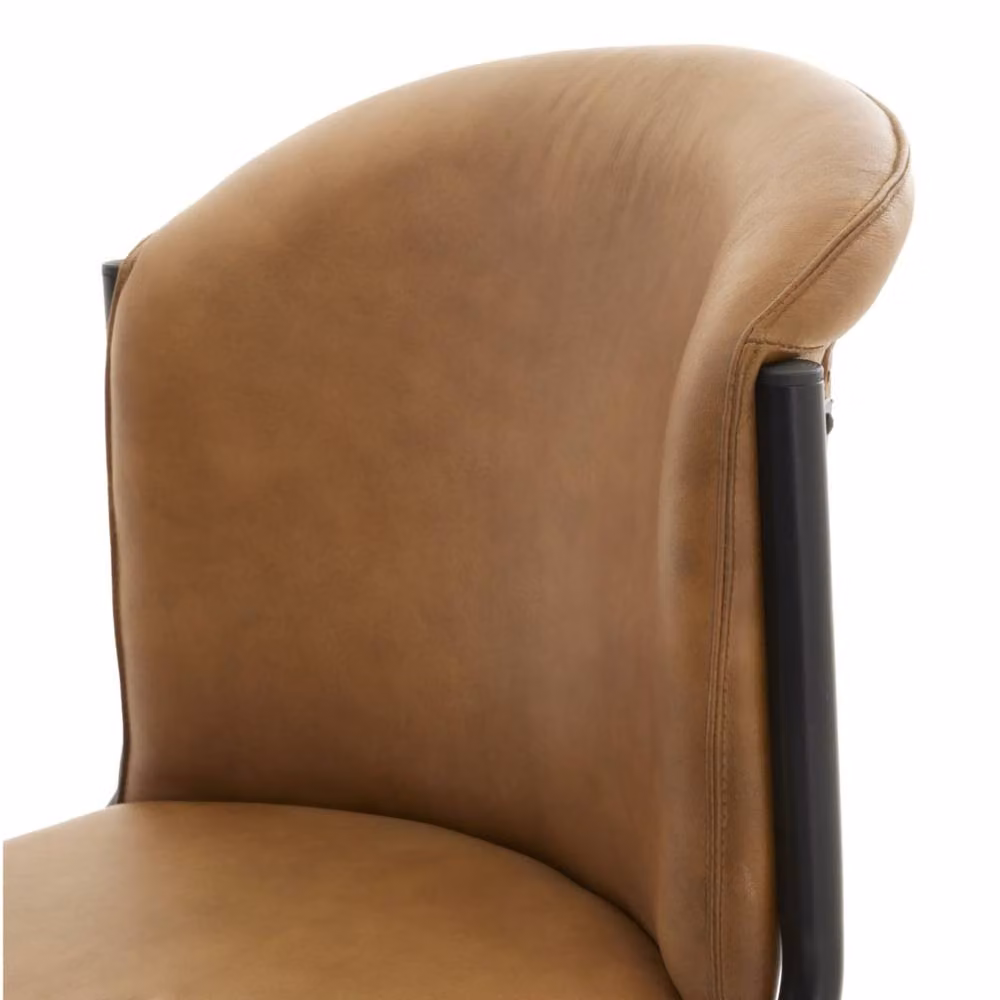 Wyld Haus Germain Germain Arched Tan Brown Synthetic Leather Dining Chair with Cantilever Metal Base – 4