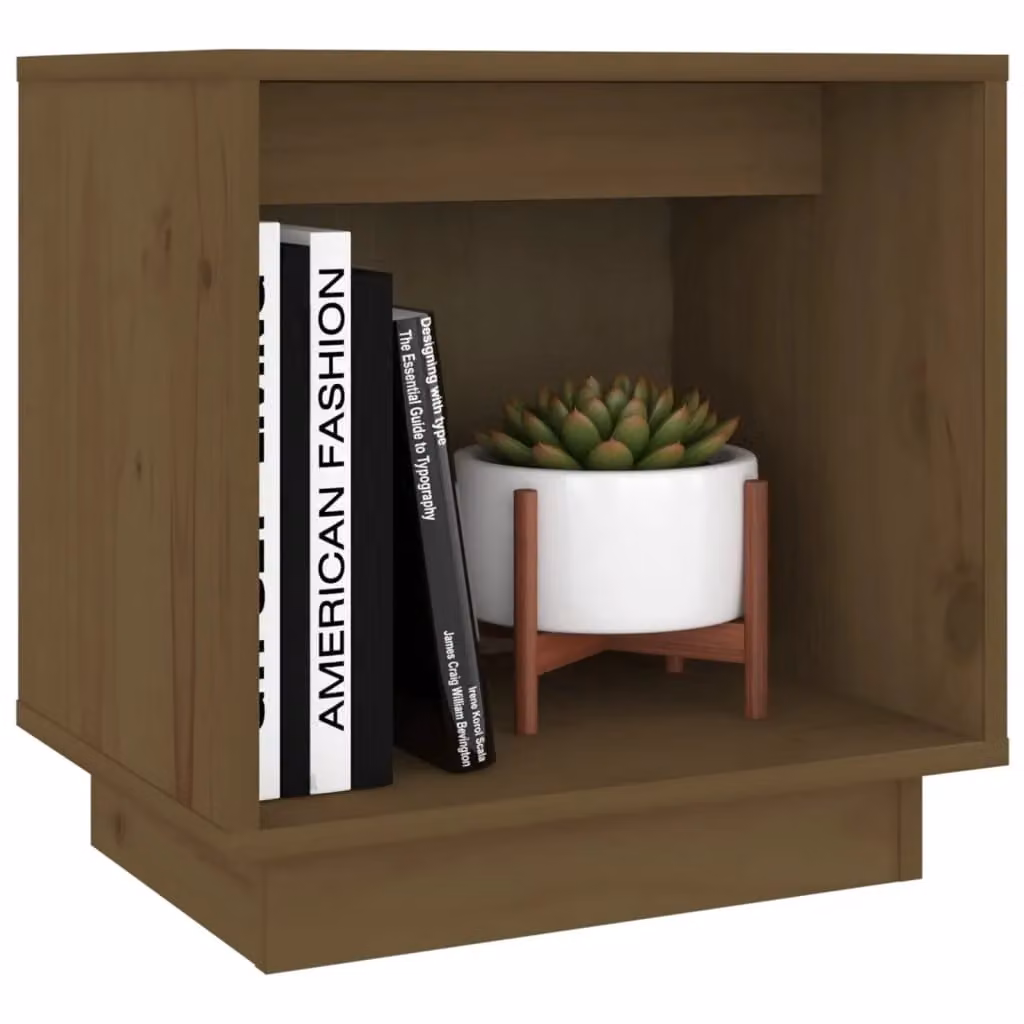 Berkfield Home Set of 2 Bedside Cabinets in Honey Brown Solid Wood Pine, W/D/H: 40 x 30 x 40 cm – 3