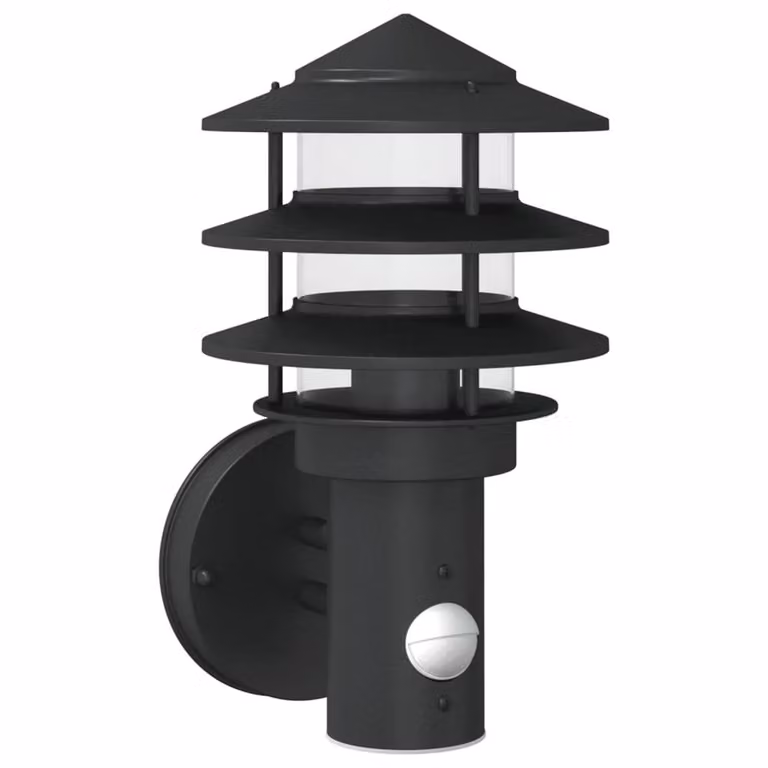 Berkfield Home Black Stainless Steel Outdoor Wall Lantern with Motion Sensor