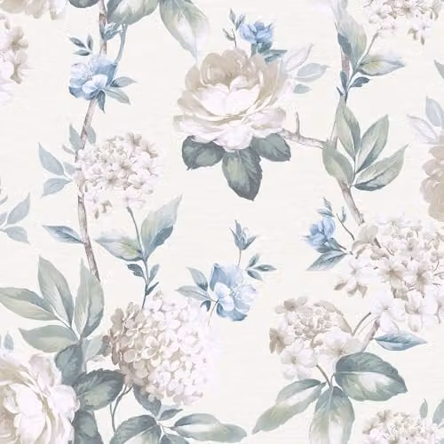 Arthouse Keeka Blue Floral Vintage Style Botanical Wallpaper
