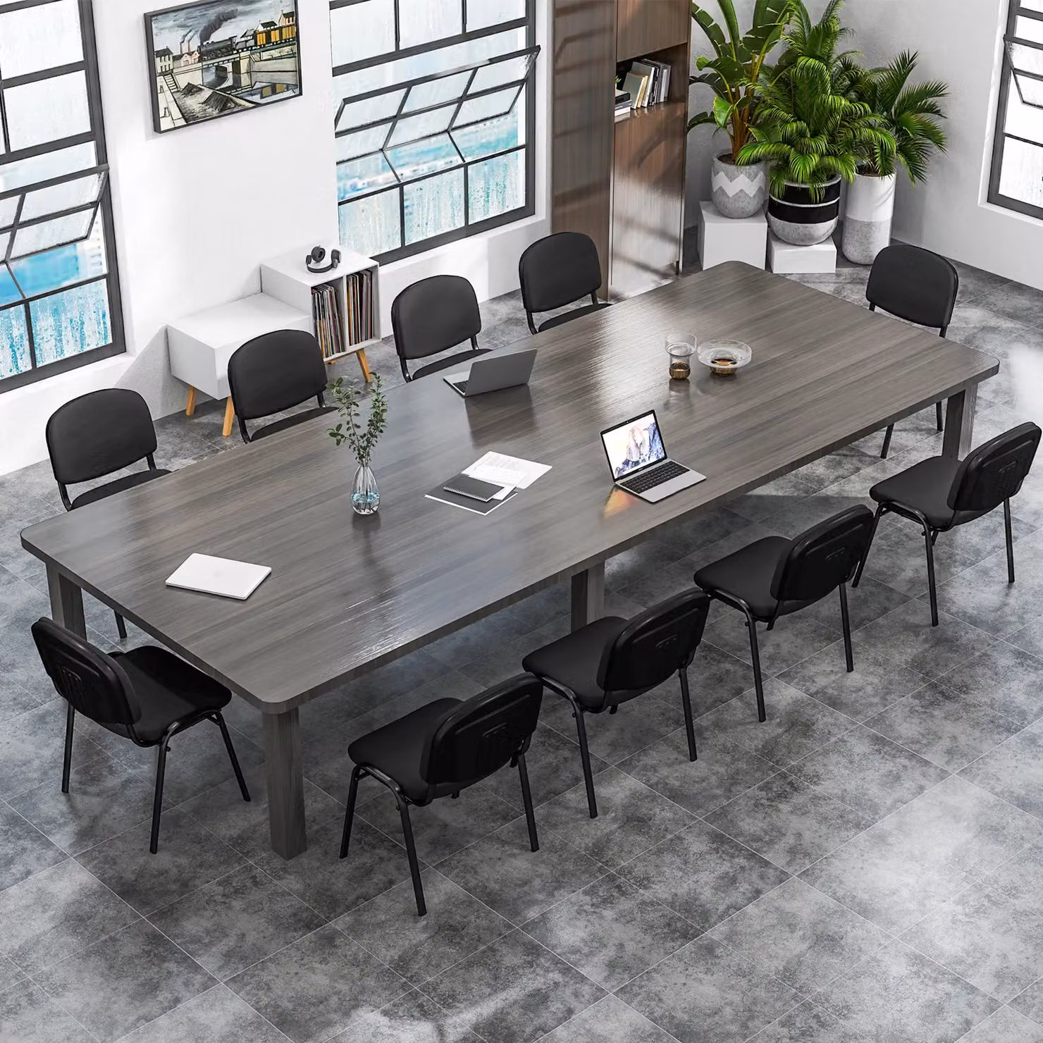 Gymax Set of 2 Stackable Black Fabric and Metal Waiting Room Chairs for Reception or Home Office – 6