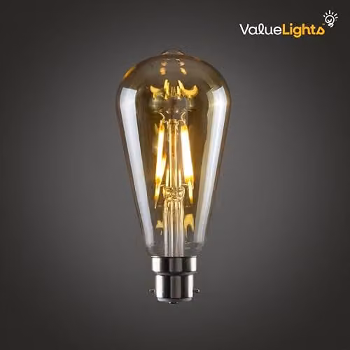 MiniSun Pack of 3 Vintage Style Amber Tinted LED Filament Light Bulbs, 2700K Warm White – 2