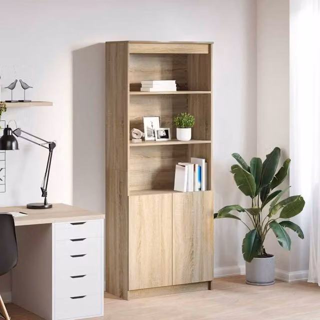 Berkfield Home Sonoma Oak Highboard in Light Brown, W/D/H: 70 x 35 x 180 cm – 1