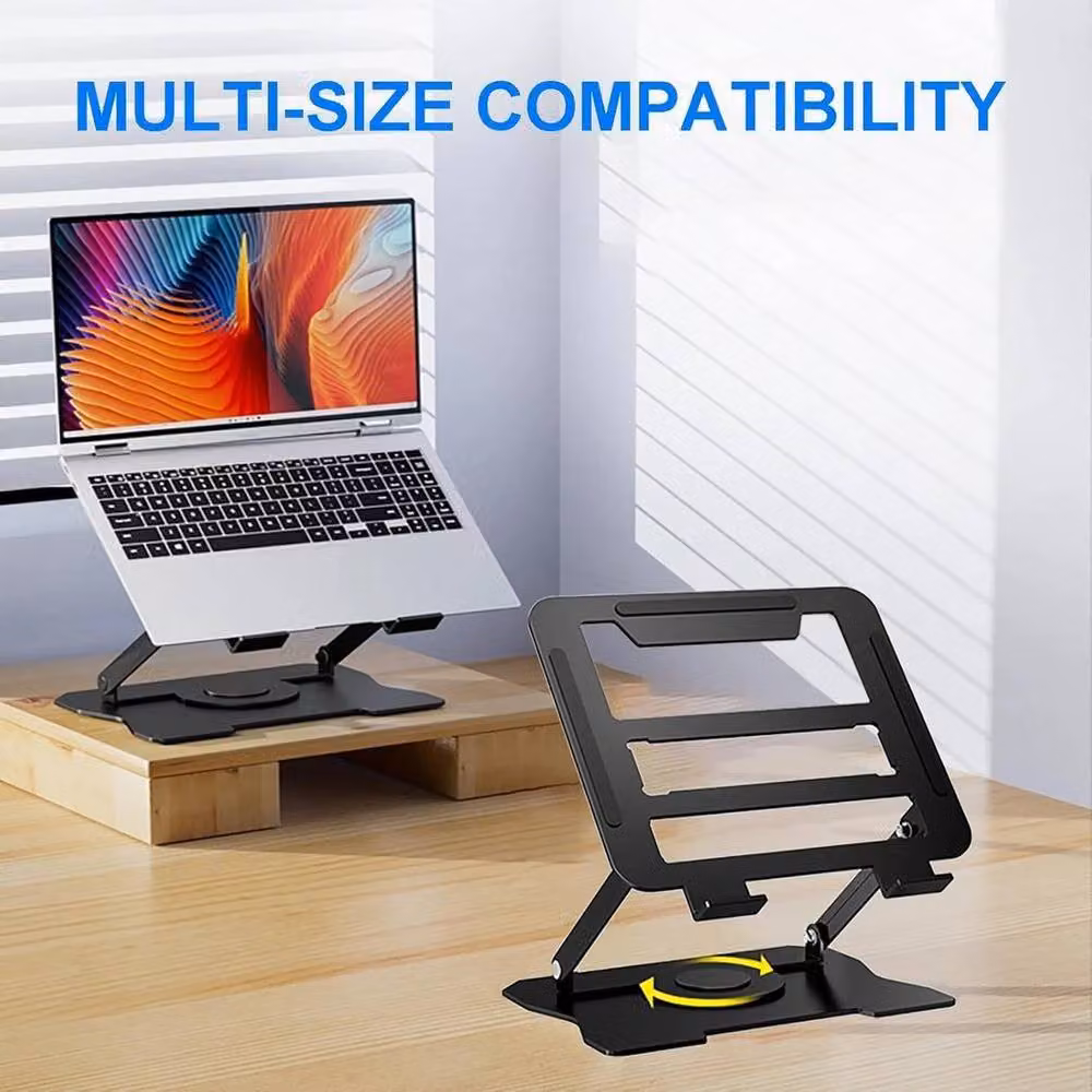 EONLION Portable Adjustable Laptop and Tablet Stand Riser in Black – 4