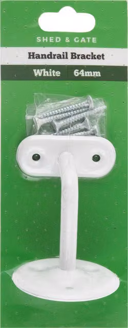 Hiatt White Handrail Bracket with Screws