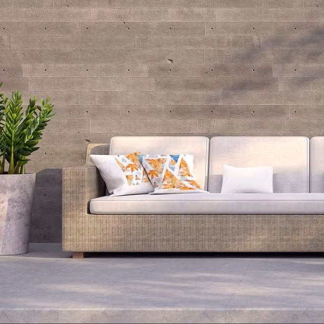 Andrew Lee Autumn Triangles with Maple and Oak Leaves Outdoor Cushion, Orange, W/D/H: 60 x 60 x 1 cm