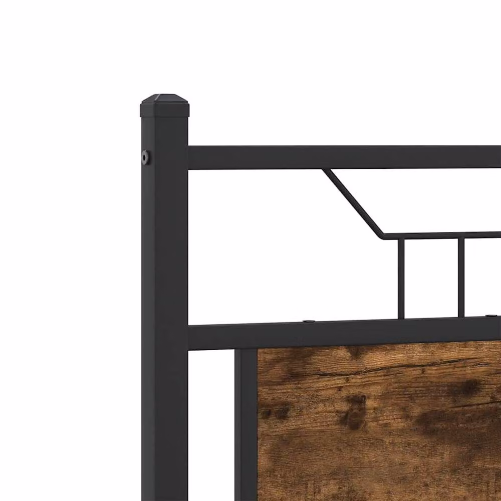 Berkfield Home Small Double Bed Frame in Smoked Oak and Brown Engineered Wood, W/D/H: 120 x 200 cm – 5