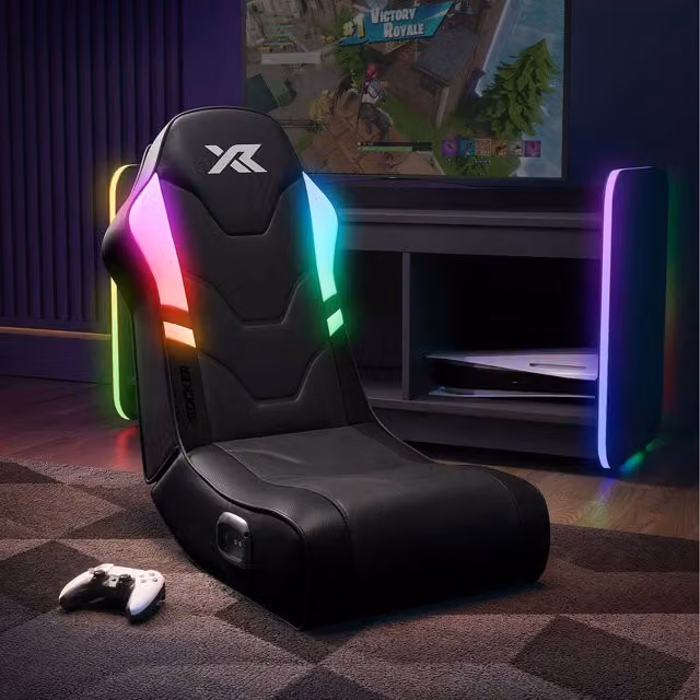 X Rocker Shadow RGB 2.0 Audio Floor Rocker with LED Lights - Black