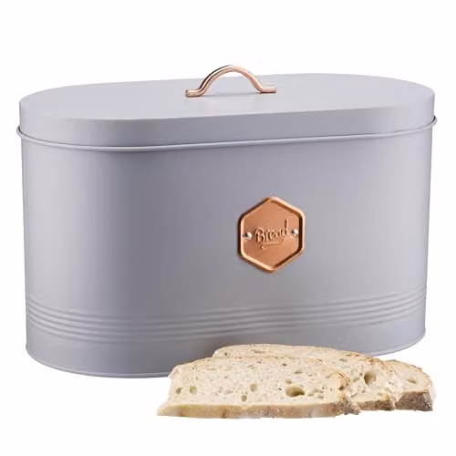 Cooks Professional Metal Bread Bin in Grey with Ventilated Design – 1