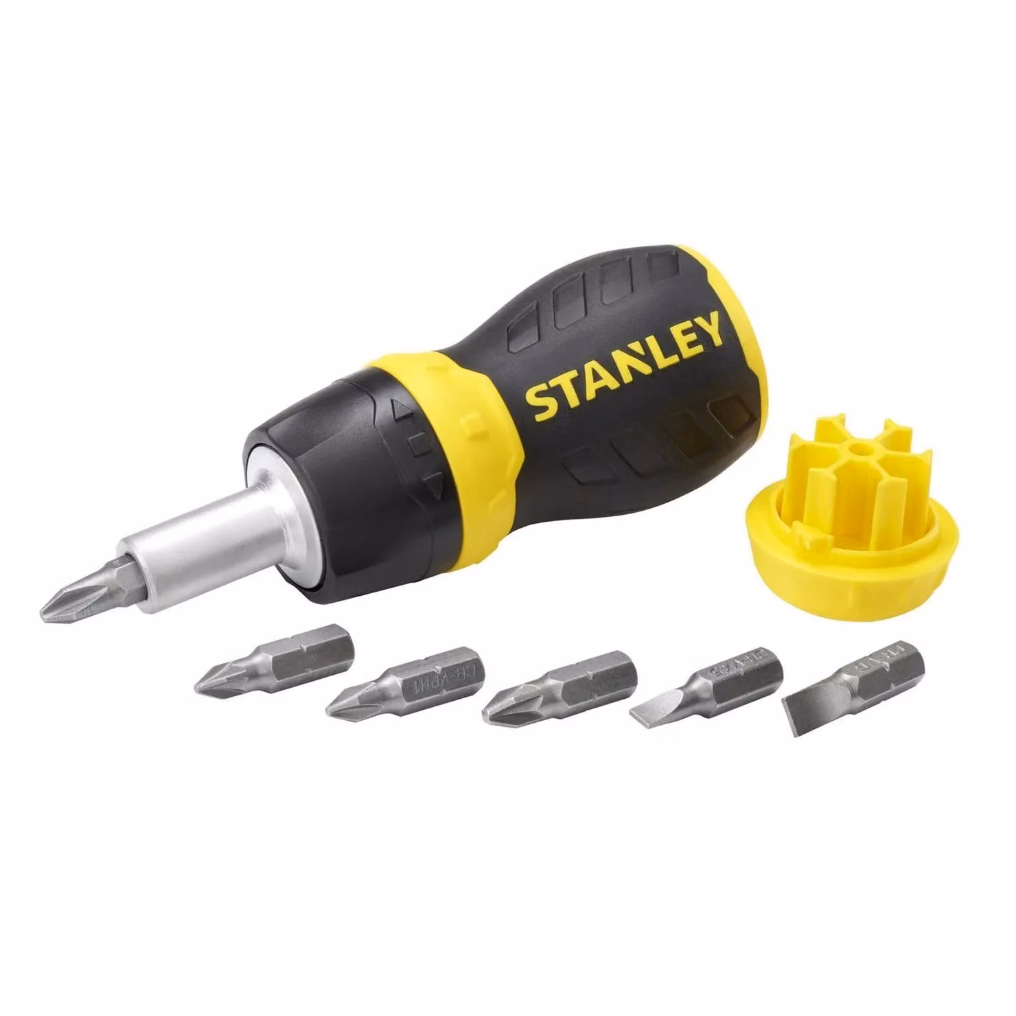 Stanley Multibit Ratchet Stubby and Bits in Yellow and Multicolour – 2