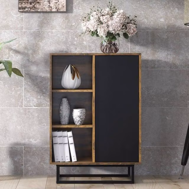Creative Furniture Elysian Loft Sideboard, Black and Brown, W: 100 cm, H: 70 cm, D: 35 cm