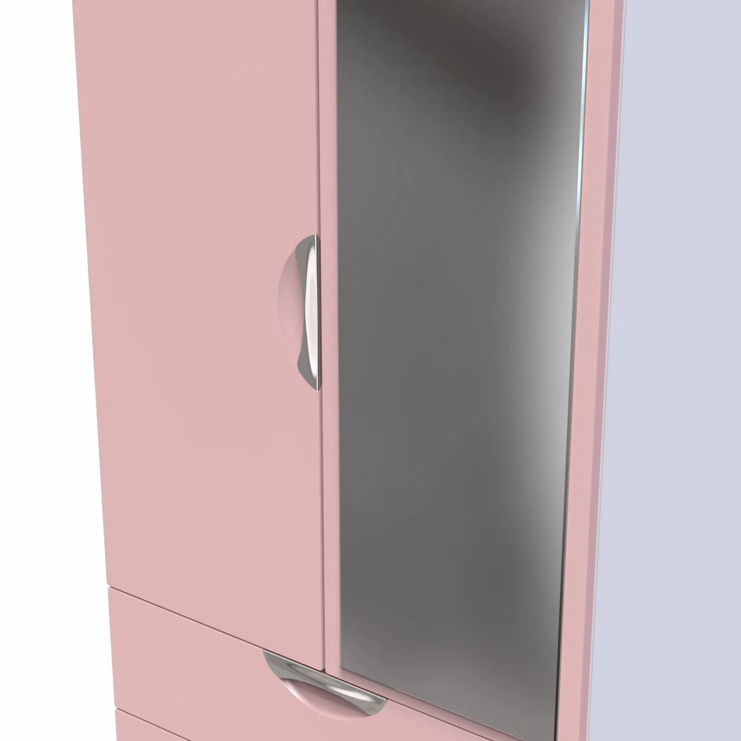 2 U Holborn Ready Assembled 2 Door 2 Drawer Mirrored Wardrobe in Dusty Pink – 3