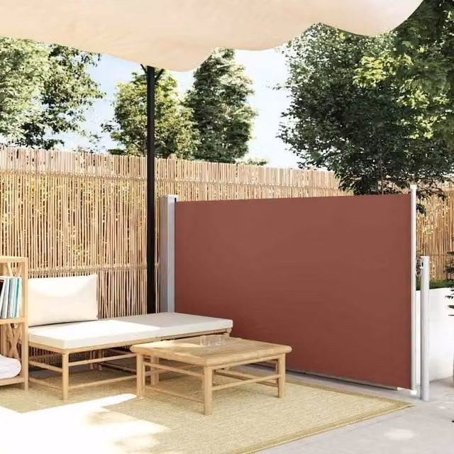 Berkfield Home Patio Retractable Side Awning in Brown, W/H: 120 x 500 cm – 1