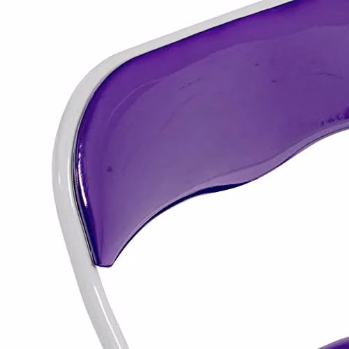 Harbour Housewares Padded Folding Chairs in Purple, Pack of 2, with Synthetic Leather and Metal Frame – 3