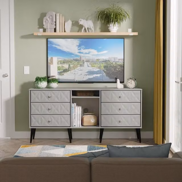 2 U Toledo 6 Drawer Sideboard in Dark Grey Matt Finish – 1