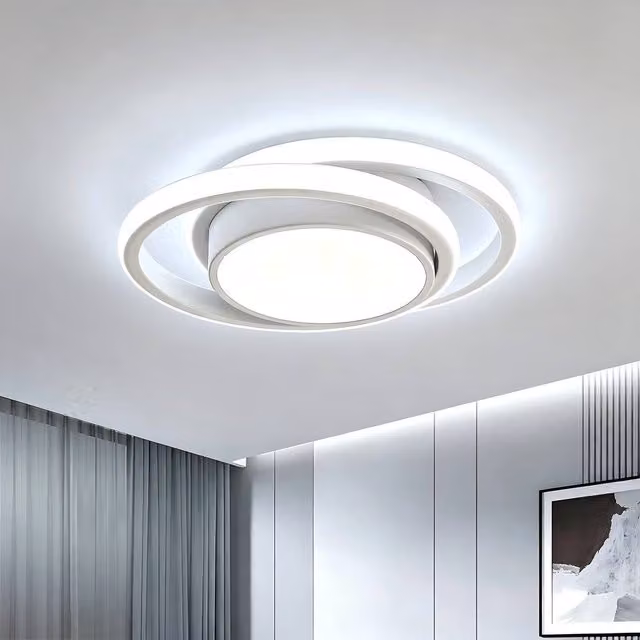 Goeco Modern Round LED Ceiling Light, White, 32W, 6500K Cool White, Dia: 28 cm