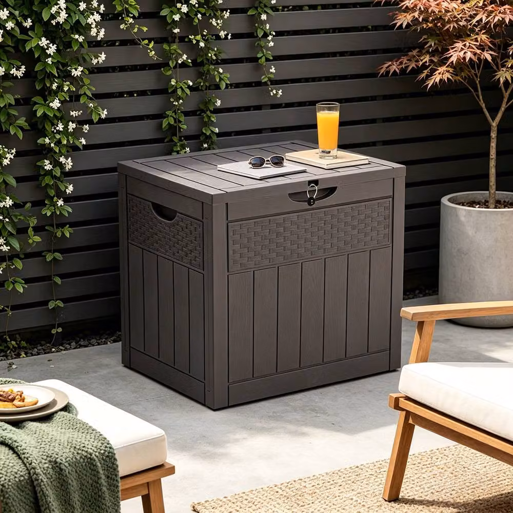 Living and Home 126L PP Garden Storage Box with Combination Padlock in Grey – 3
