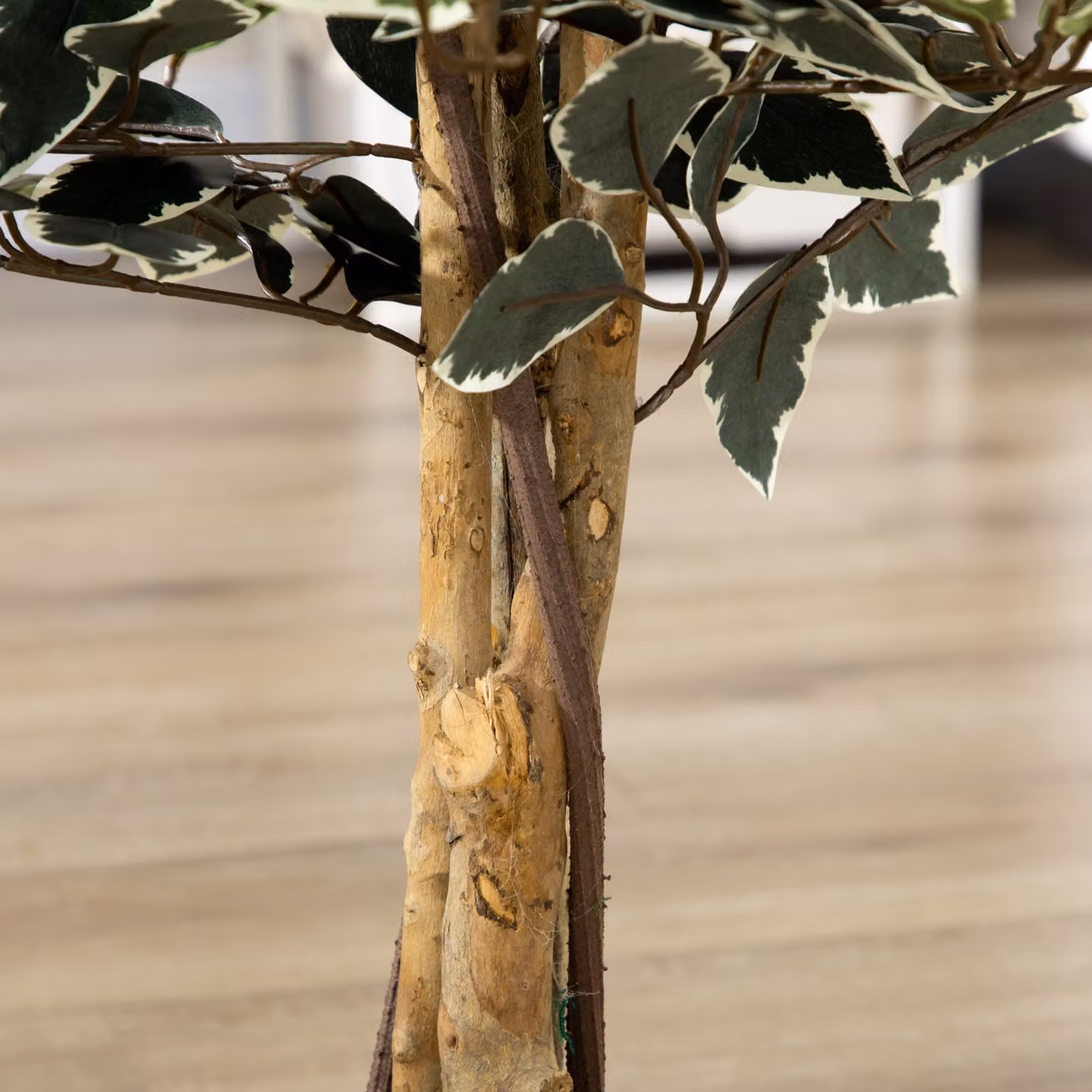 HOMCOM Set of 2 Green Artificial Ficus Trees, Height: 130 cm – 7