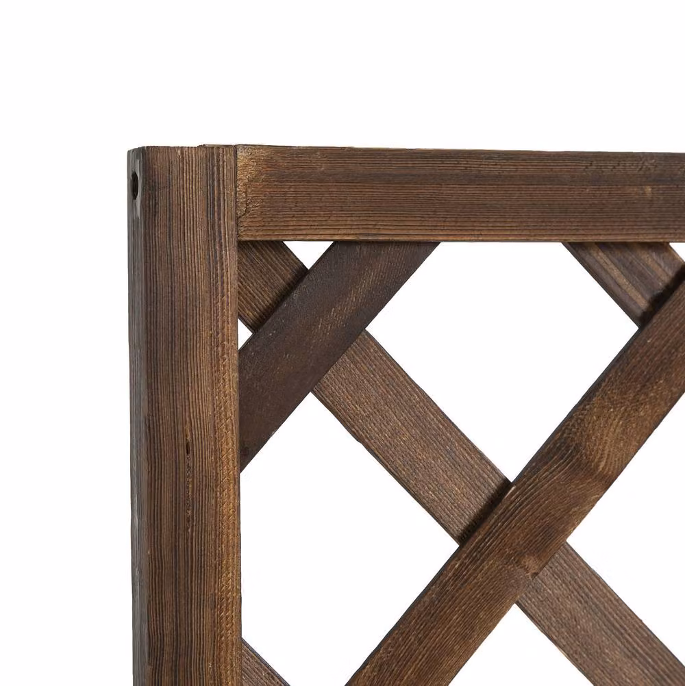 STILVORA Wood Planter with Trellis in Carbon Black, W/D/H: 72.5 x 31.5 x 149.5 cm – 6