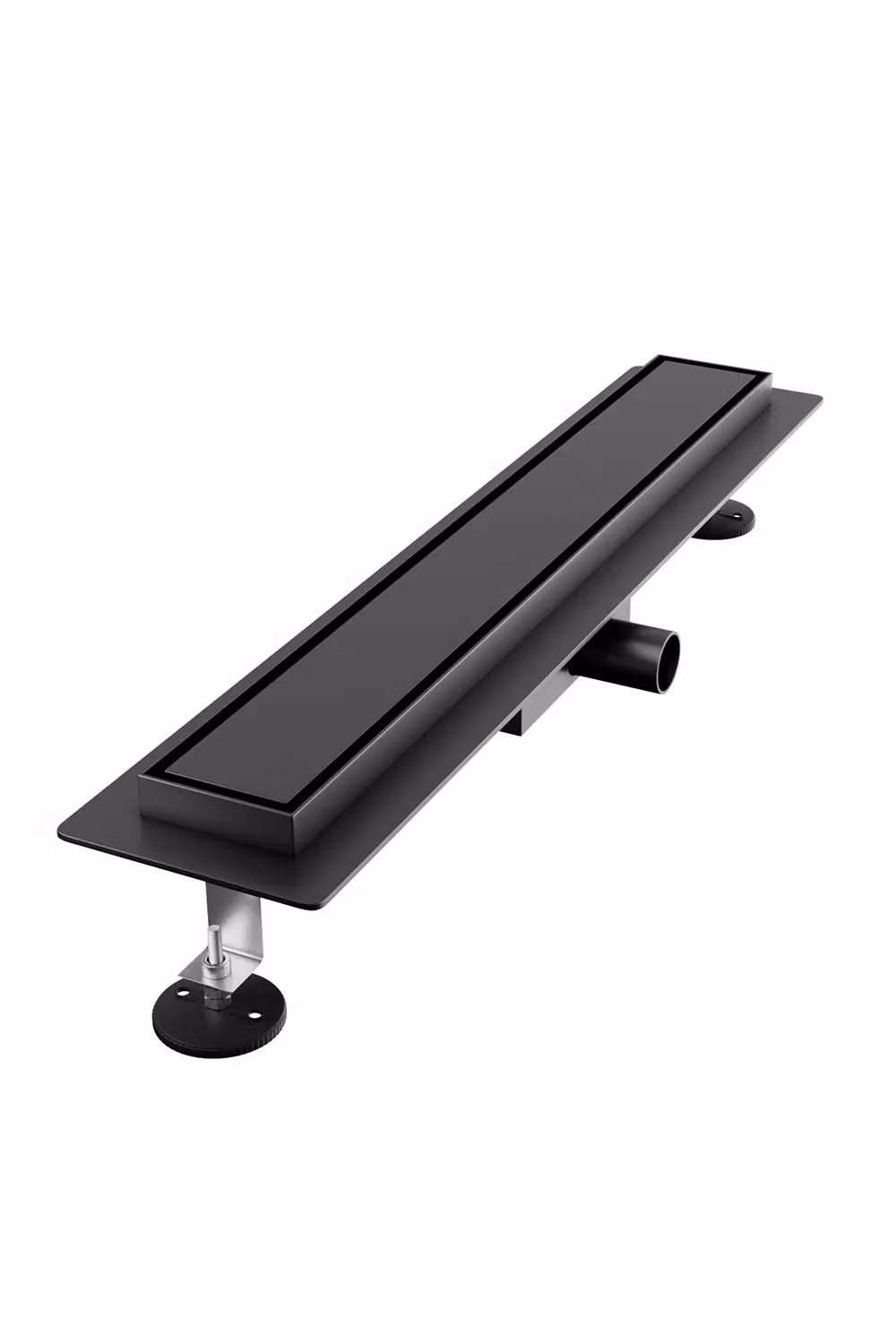 Living and Home 50cm Stainless Steel 2-in-1 Siphonic Linear Shower Drain in Black – 3