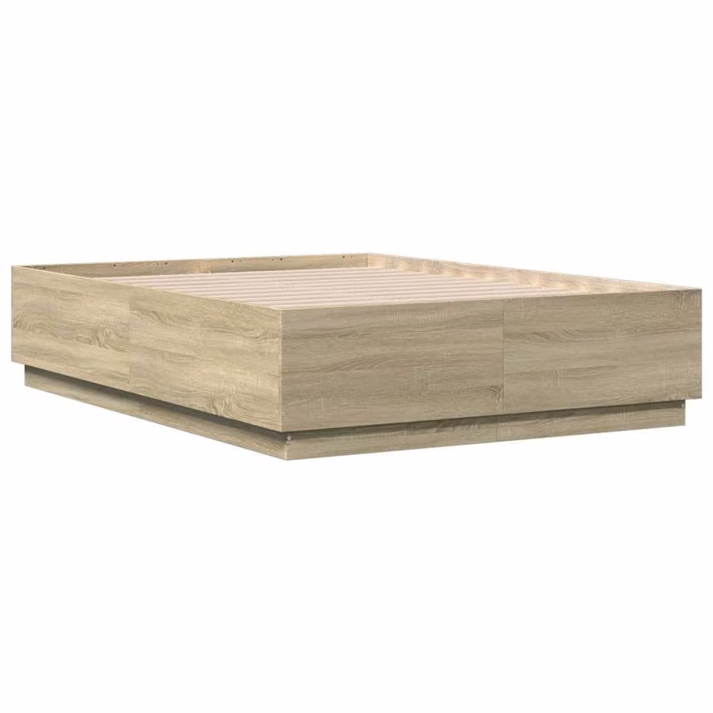 Berkfield Home Sonoma Oak Small Double Bed Frame in Beige, W/D/H: 120 x 190 cm – 3