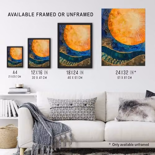 Artery8 Abstract Sunrise Modern Tarot Style Wall Art Poster Print, Multicolour, W: 46.0 cm, H: 61.0 cm – 3