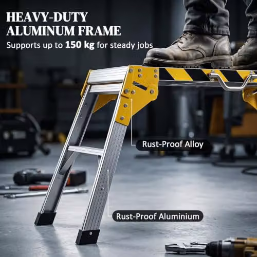HOMCOM Foldable Aluminium Heavy Duty Work Bench in Black, W/D/H: 110 x 32 x 50 cm – 3