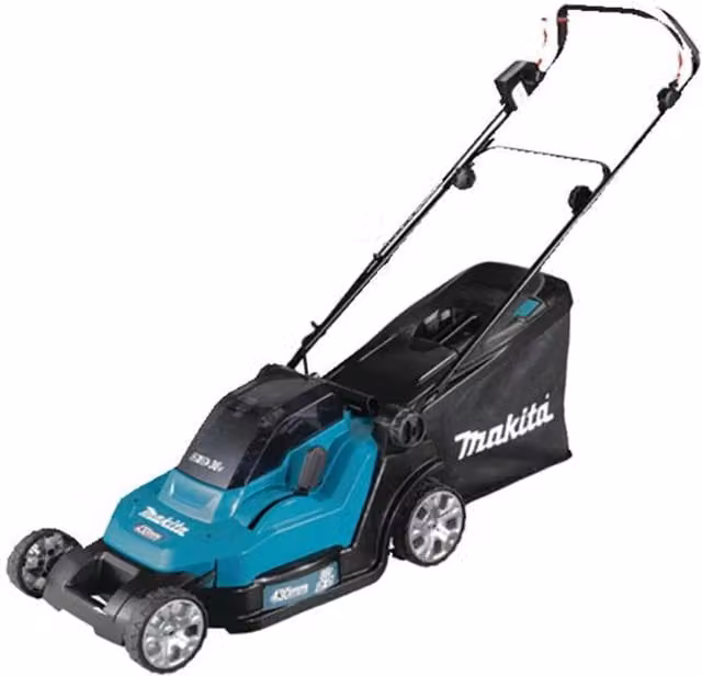 Makita DLM432CT2 LXT 36V Lawnmower with 2 x 5.0Ah Li-ion Batteries, 43cm, Grey