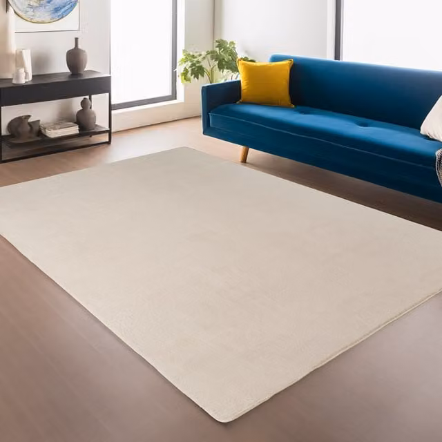 Desire Rugs Snuggly Washable Low Pile Area Rug in Beige, W/D/H: 100 x 60 cm